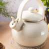 Kinghoff KH 2040 Whistling Kettle, 2 L, Enameled Interior, Induction, Cream