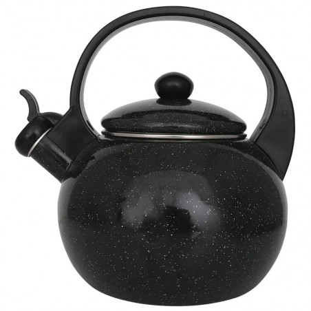 Ceainic cu fluier Kinghoff KH 2039, 2 l, interior emailat, compatibil cu plitele cu inducție, negru