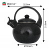 Kinghoff KH 2039 Whistling Kettle, 2 L, Enameled Interior, Induction, Black