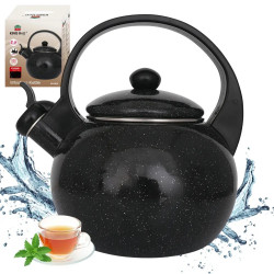 Kinghoff KH 2039 Whistling Kettle, 2 L, Enameled Interior, Induction, Black