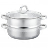 Klausberg KB 9072 gőzfőző edény, 3,5 l, 24 cm, 3 részes, egyidejű főzés 2 szinten, mérőskálával, 5 rétegű aljjal, indukciós főzésre alkalmas, rozsdamentes acél