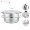 Klausberg KB 9072 gőzfőző edény, 3,5 l, 24 cm, 3 részes, egyidejű főzés 2 szinten, mérőskálával, 5 rétegű aljjal, indukciós főzésre alkalmas, rozsdamentes acél