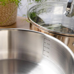 Klausberg KB 9072 gőzfőző edény, 3,5 l, 24 cm, 3 részes, egyidejű főzés 2 szinten, mérőskálával, 5 rétegű aljjal, indukciós főzésre alkalmas, rozsdamentes acél