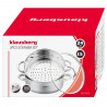 Σκεύος μαγειρέματος στον ατμό Klausberg KB 9072, 3,5 λίτρα, 24 εκ., 3 τμήματα, Ταυτόχρονο μαγείρεμα σε 2 επίπεδα, Κλίμακα μέτρησης, Πυθμένας 5 στρωμάτων, Επαγωγή, Ανοξείδωτο