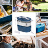 Ηλεκτρικό δοχείο φαγητού Adler AD 4522, 45 W, 0,8 λ, έως 70 °C, δοχείο από ανοξείδωτο ατσάλι, θερμοθήκη, μπλε
