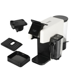 Mașină de espresso Adler AD 4391, 1400 W, 20 bar, 0,8 l, 8 accesorii, funcție de spumare, alb/negru