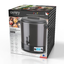 Vas electric de pasteurizare Camry CR 4537, 2600 W, 28 l, ecran LCD, 30-100 °C, menținere a temperaturii, cronometru, oțel inoxidabil, antracit/negru