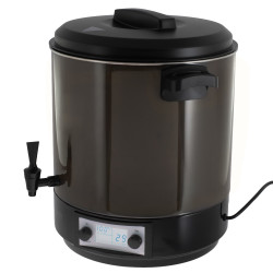 Camry CR 4537 elektromos pasztőröző edény, 2600 W, 28 l, LCD-kijelző, 30–100 °C, hőmegtartás, időzítő, rozsdamentes acél, antracit/fekete