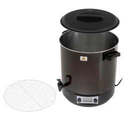 Camry CR 4537 elektromos pasztőröző edény, 2600 W, 28 l, LCD-kijelző, 30–100 °C, hőmegtartás, időzítő, rozsdamentes acél, antracit/fekete