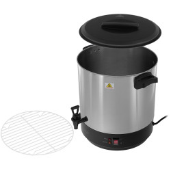 Електрически съд за пастьоризация и варене Adler AD 4538, 3000W, 28 л, 30-100°C, Поддържане на топлина, Светлинен индикатор, Инокс/черен