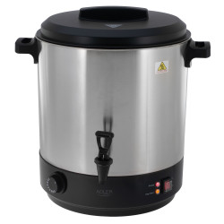 Adler AD 4538 elektromos pasztőröző és főzőedény, 3000 W, 28 l, 30–100 °C, hőmegtartás, fényjelző, rozsdamentes acél/fekete