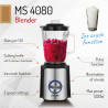 Mesko MS 4080 turmixgép, 1200 W, 1,5 l, 21 000 fordulat/perc, 6 penge, 2 sebességfokozat + impulzus üzemmód, nyílásos fedél, rozsdamentes acél/fekete