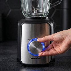 Mesko MS 4080 turmixgép, 1200 W, 1,5 l, 21 000 fordulat/perc, 6 penge, 2 sebességfokozat + impulzus üzemmód, nyílásos fedél, rozsdamentes acél/fekete