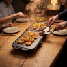 Adler AD 6617 összecsukható kettős elektromos grill, 3000 W, 180°-os kinyitás, 96×26 cm, tapadásmentes sütőlapok, 2 termosztát, zsírfogó tálca, fekete