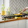 Двойна сгъваема електрическа скара Adler AD 6617, 3000W, Отваряне на 180°, 96х26 см, Незалепващи плочи, 2 термостата, Тавичка за мазнина, Черен