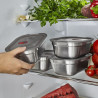 Σετ δοχεία φαγητού Black+Blum Meal Prep FBSS-BX-PACK2, 3 × 900 ml, ορθογώνια, κατάλληλα για φούρνο, χωρίς BPA, από ανοξείδωτο ατσάλι, γκρι