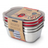 Комплект кутии за храна Black+Blum Meal Prep FBSS-BX-PACK2, 3х900 мл, Правоъгълни, Подходящи за фурна, Без BPA, Неръждаема стомана, Сив
