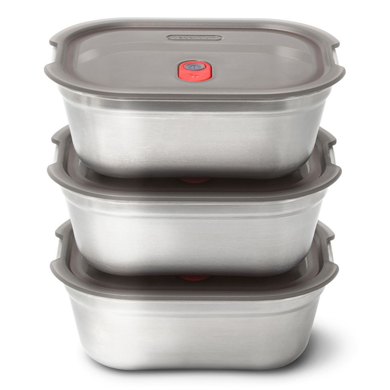 Комплект кутии за храна Black+Blum Meal Prep FBSS-BX-PACK2, 3х900 мл, Правоъгълни, Подходящи за фурна, Без BPA, Неръждаема стомана, Сив