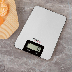 NostroLux NL51651I Kitchen Scale, 5 kg, TARE, 1 x CR2032, 53 x 20 mm LCD Display, Stainless Steel