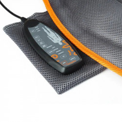Масажна възглавница/седалка Medivon Cosy Mesh, 12W, 4 зони, 5 режима, Затопляне, Таймер, Дистанционно, Черен/оранжев