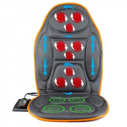 Medivon Cosy Mesh Massage Pillow/Seat, 12W, 4 zones, 5 modes, Heat, Timer, Remote Control, Black/Orange