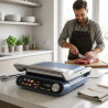 Nostro Lux NL51442P Contact Grill, 2200W, Touchscreen Display, Nonstick, Removable Plates, 180° Opening, Blue