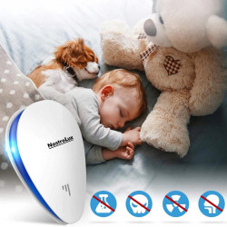 NostroLux NL51771A Pest Repeller, 5W, Up to 75 m², Ultrasonic, Child-Safe, White