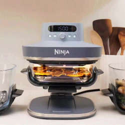 Ninja CRISPi Pro AS101EUCY Hot Air Fryer, 2050W, 2.3 + 5.7 L, 26–240°C, Max Crisp, Ceramic Plates, PFAS-Free, Dark blue/gray