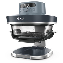 Ninja CRISPi Pro AS101EUCY Hot Air Fryer, 2050W, 2.3 + 5.7 L, 26–240°C, Max Crisp, Ceramic Plates, PFAS-Free, Dark blue/gray