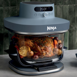 Ninja CRISPi Pro AS101EUCY Hot Air Fryer, 2050W, 2.3 + 5.7 L, 26–240°C, Max Crisp, Ceramic Plates, PFAS-Free, Dark blue/gray