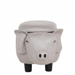 Детска табуретка с ракла, Carmen 3530960, Прасе, 61х34х34 см, Дамаска, Сив