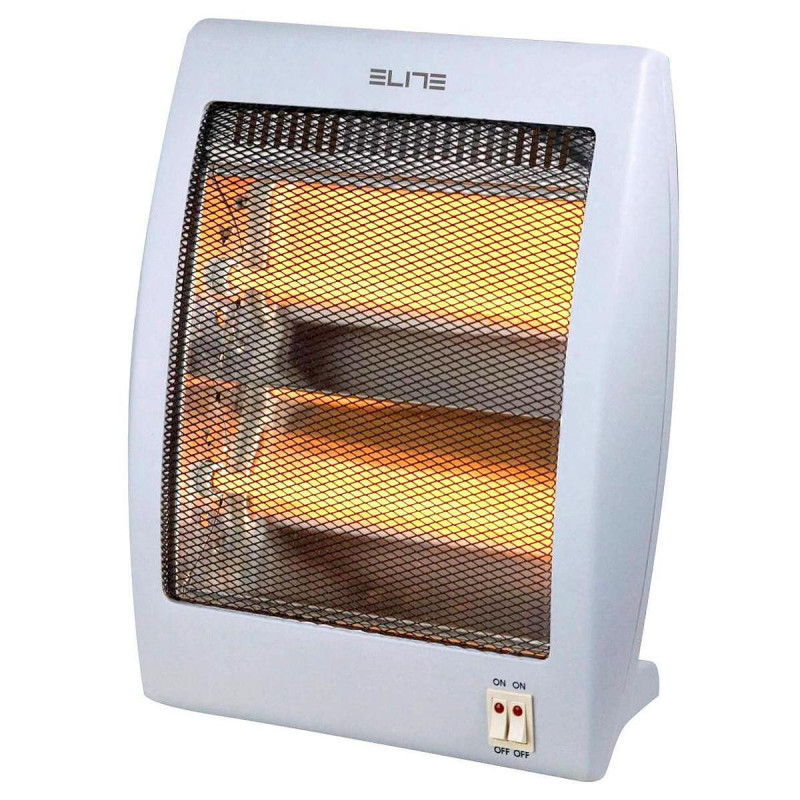 Elite QH-400 Quartz Heater, 800W, 2 Settings, Tip-Over Shut-Off, Handle, White