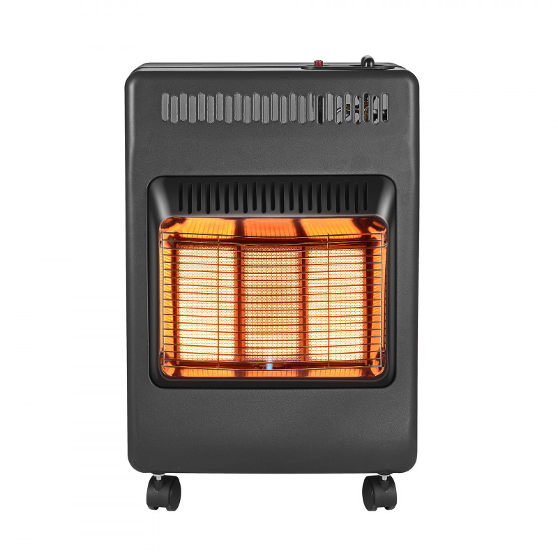 Aragaz pe gaz ELITE EGH-1363, 3800 W, Încălzitor portabil pe gaz 1-în-1, Roți pentru deplasare ușoară, Negru