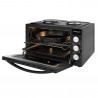 Finlux FMC-4545BS Compact Stove, 1600 W, 45 L, 2 Burners, Double-Pane Glass, Interior Light, Enameled Interior, Black