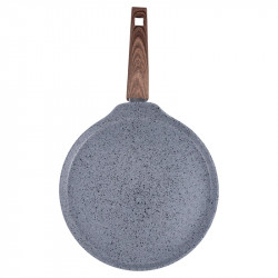 Тиган за палачинки Galileo Carrara SChef 2191315, 28 см, 5 слоя, Керамично покритие, Без PFAS и PTFE, Индукция, Светъл гранит/кафяв