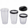 Crown CTB-1000 turmixgép, 300 W, 4 penge, 3 fedeles pohár – 300/480/540 ml, Pulse funkció, fekete