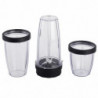 Crown CTB-1000 Blender, 300 W, 4 blades, 3 cups with lids—300/480/540 mL, Pulse, Black