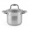 Oala adanca Oliver Voltz OV51211E14, 1,5 l, Ø14x12 cm, Capac din sticls, Otel inoxidabil, Inductie, Argintiu
