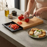 Kesper 58358 Bamboo Cutting Board with Removable Drip Tray, 35.7 x 23.7 cm, Brown/Black