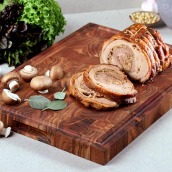 Kesper 29154 Professional Cutting Board, 36 x 50 cm, Knife-Friendly Coating, Acacia Wood, Dark Brown