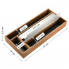 Dispenser pentru folie și hârtie de copt Kesper 59041, 4 compartimente, 2 role de până la 30 cm, bambus, maro