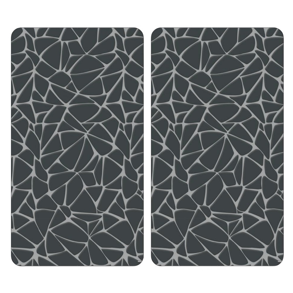 Set 2 protectii pentru blat Kesper 37535, 50 x 28,5 cm, sticla, negru/mozaic