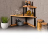 Kesper 58808 sarokpolc, 52×29,5 cm, 2 szint, fém, bambusz, barna/fekete