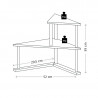 Etajiera pentru colt Kesper 58808, 52 x 29,5 cm, 2 niveluri, metal, bambus, maro/negru