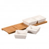 Set of 4 Kesper 58065 Serving Bowls, 5-piece set, 35 cm, Wooden Tray, Natural/Brown