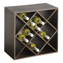 Рафт за съхранение на вино Kesper 69244, 50x50x25 см, 12 отделения, За до 20 бутилки, Бор, Кафяв