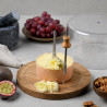 Kesper 28621 Cheese Cutter and Server, 21 cm, Protective Lid, Rotating Wooden Base, Steel Blade, Elegant Design, Brown