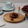 Kesper 28621 Cheese Cutter and Server, 21 cm, Protective Lid, Rotating Wooden Base, Steel Blade, Elegant Design, Brown