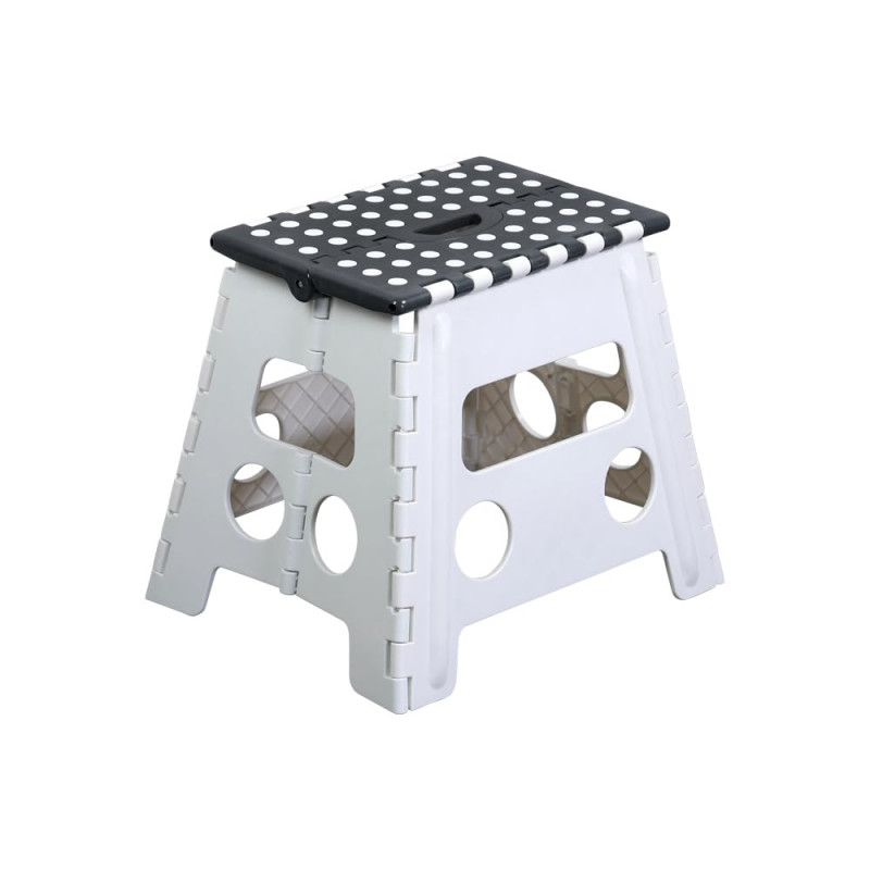 Kesper 70732 Folding Stool/Step Stool, 32 x 30 cm, Plastic, White/Gray
