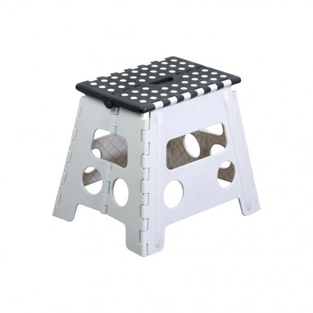 Kesper 70732 Folding Stool/Step Stool, 32 x 30 cm, Plastic, White/Gray